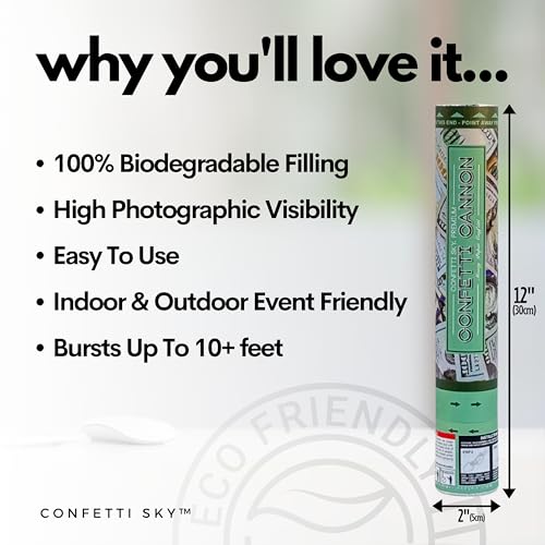 6-Pack 12-Inch Confetti Cannons for Party Celebrations