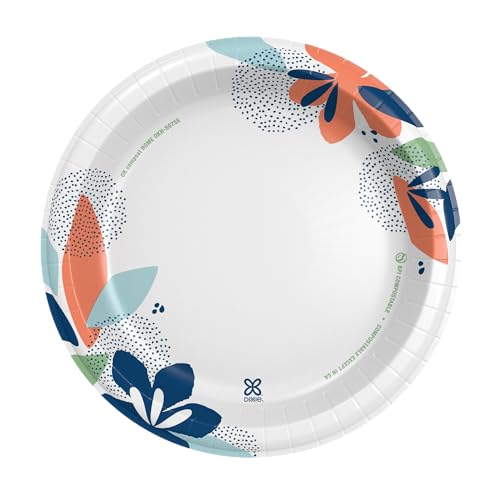 Dixie Large Paper Plates, 10 Inch, 54 Count, 2X Stronger*, Microwave-Safe, Soak-Proof, Cut Resistant, Disposable Plates For Everyday Breakfast