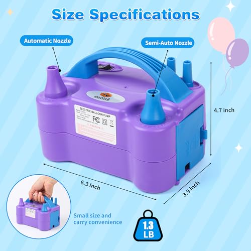 Portable Electric Balloon Pump with Dual Nozzles