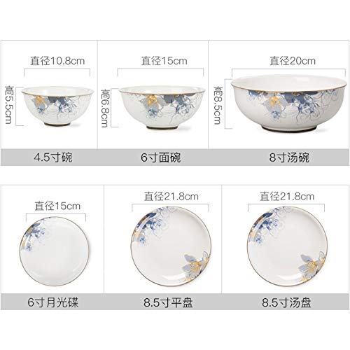 Ceram Plates 46pcs Porcelain Sunshine Kitchen Utensil Set Dinnerware Set Bone China Dishes Fancy Plates and Bowls Set