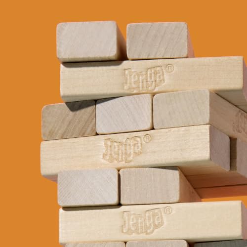 Classic Jenga Wood Block Stacking Party Game with Digital Die