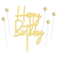 Happy Birthday Star Cake & Cupcake Topper Decoration Set