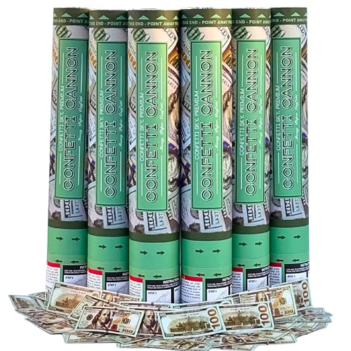 6-Pack 12-Inch Confetti Cannons for Party Celebrations
