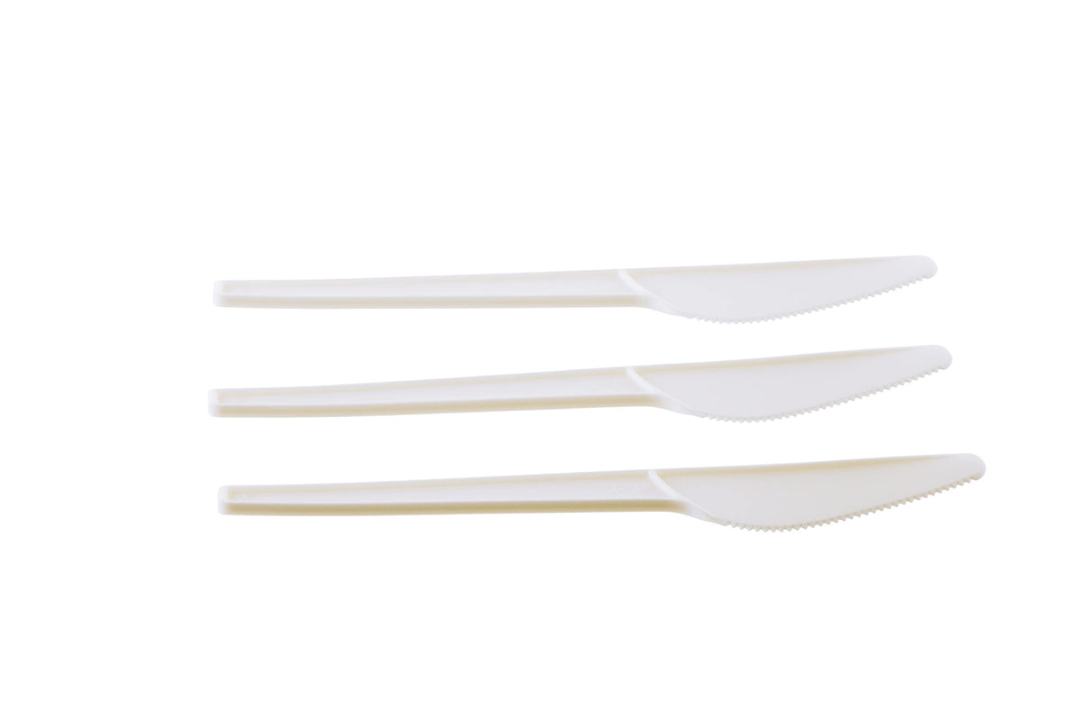 (750 Pack) Compostable Cutlery Kit Eco Friendly Fork, Spoon, Knife, Napkin 6.5 inch - CPLA Heat Resistant Disposable Utensil Kit Durable Cornstarch Bio Based Biodegradable Plastic Cutlery
