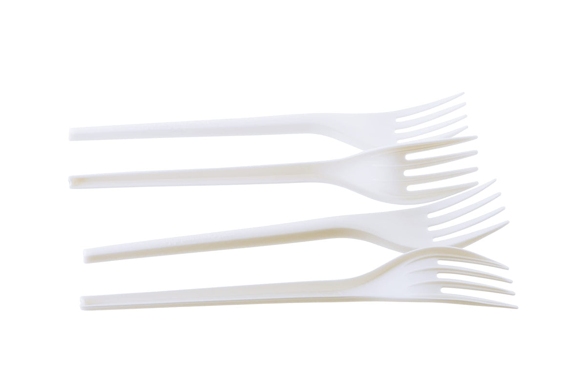 (750 Pack) Compostable Cutlery Kit Eco Friendly Fork, Spoon, Knife, Napkin 6.5 inch - CPLA Heat Resistant Disposable Utensil Kit Durable Cornstarch Bio Based Biodegradable Plastic Cutlery