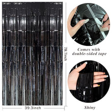 Wavy Metallic Tinsel Fringe Backdrop Curtain for Parties