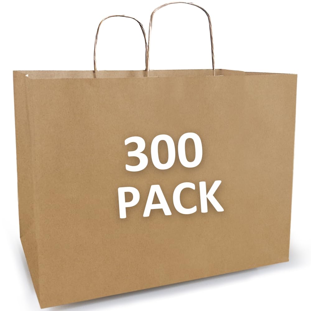 10 x 5 x 13-Inch Kraft Paper Shopping Bags for Party Favors
