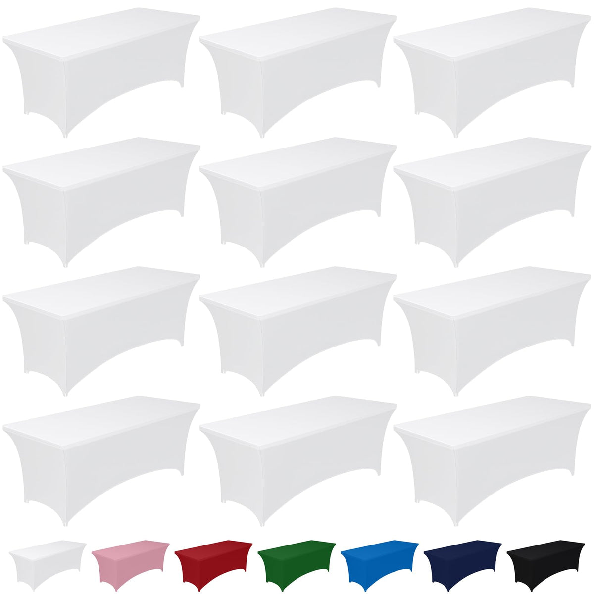 2-Pack Fitted Spandex Tablecloths for Parties & Events