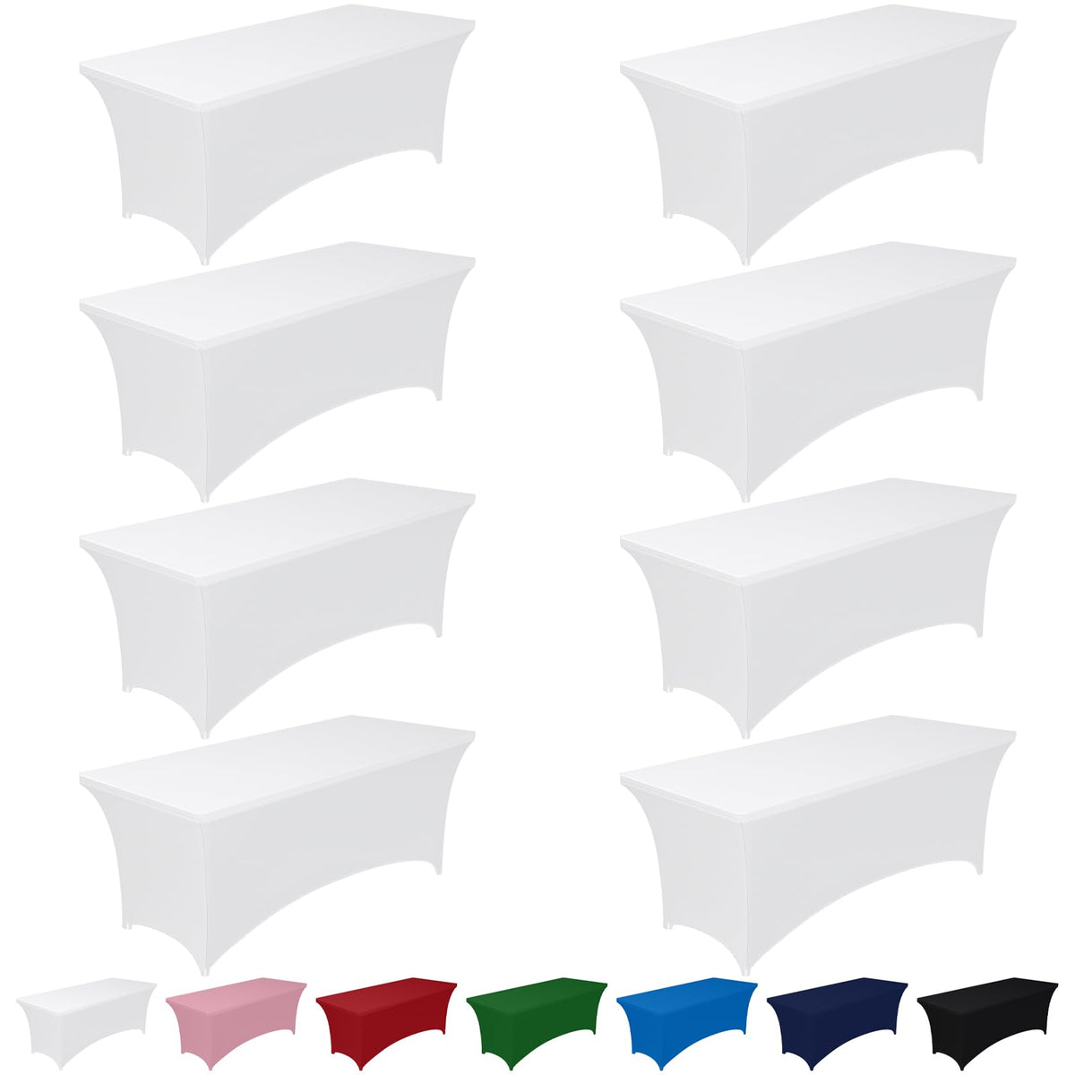 2-Pack Fitted Spandex Tablecloths for Parties & Events