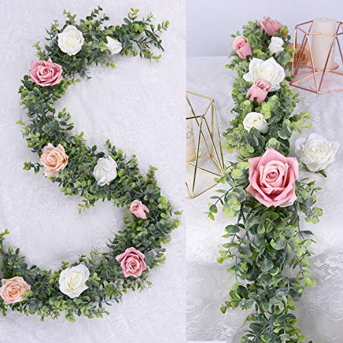 2-Pack Faux Eucalyptus Garland for Wedding & Arch Decor