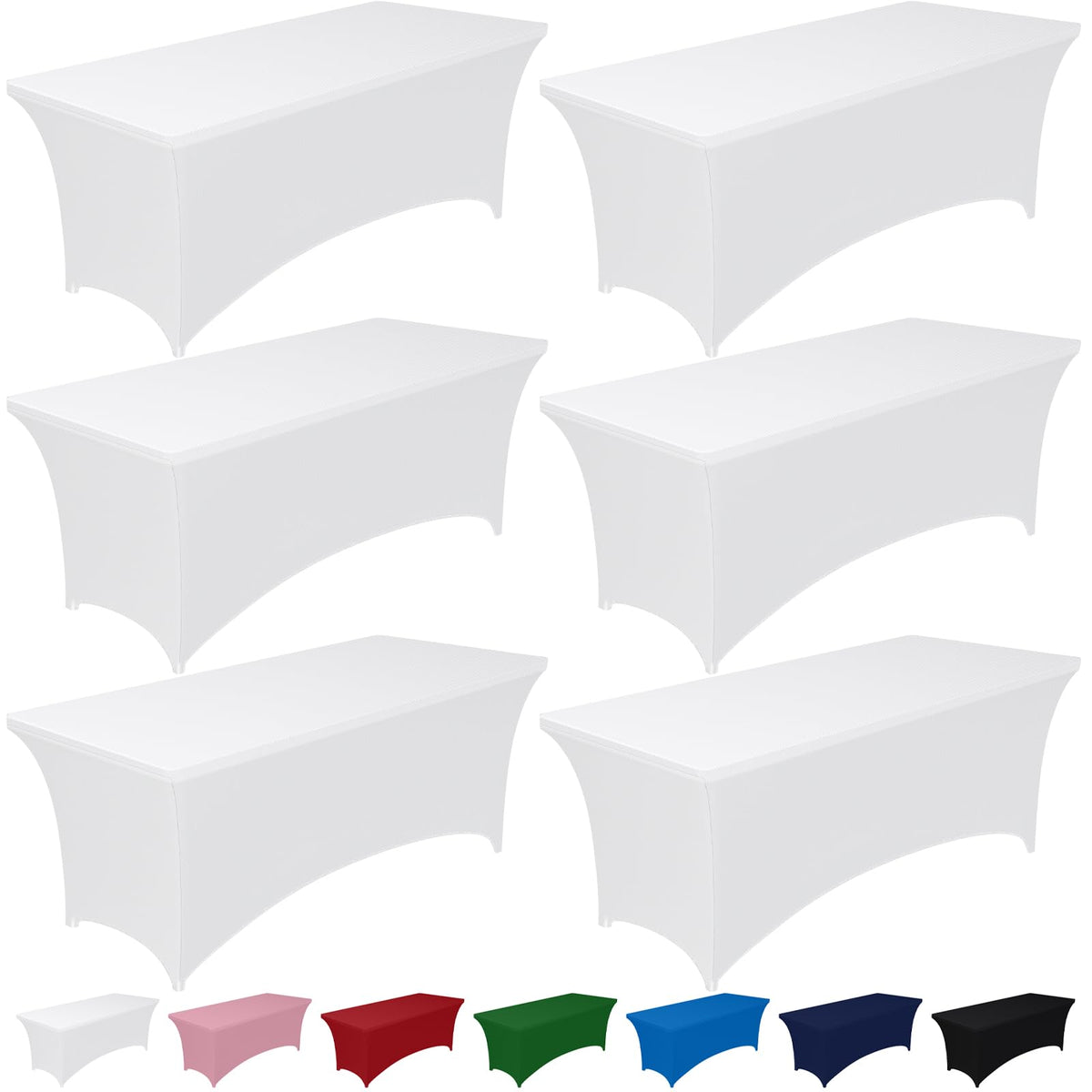 2-Pack Fitted Spandex Tablecloths for Parties & Events