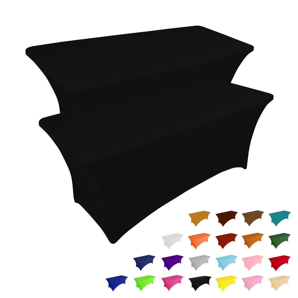 6-Foot Stretch Black Table Cover for Parties & Events