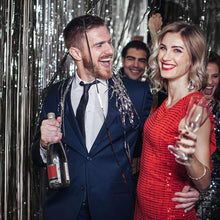 Metallic Foil Fringe Backdrop Curtain for Party Events