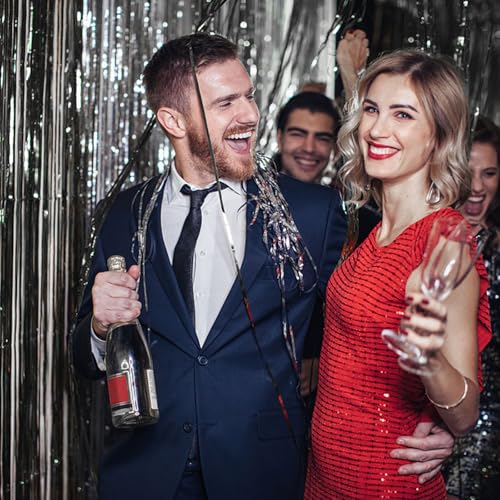 Metallic Foil Fringe Backdrop Curtain for Party Events