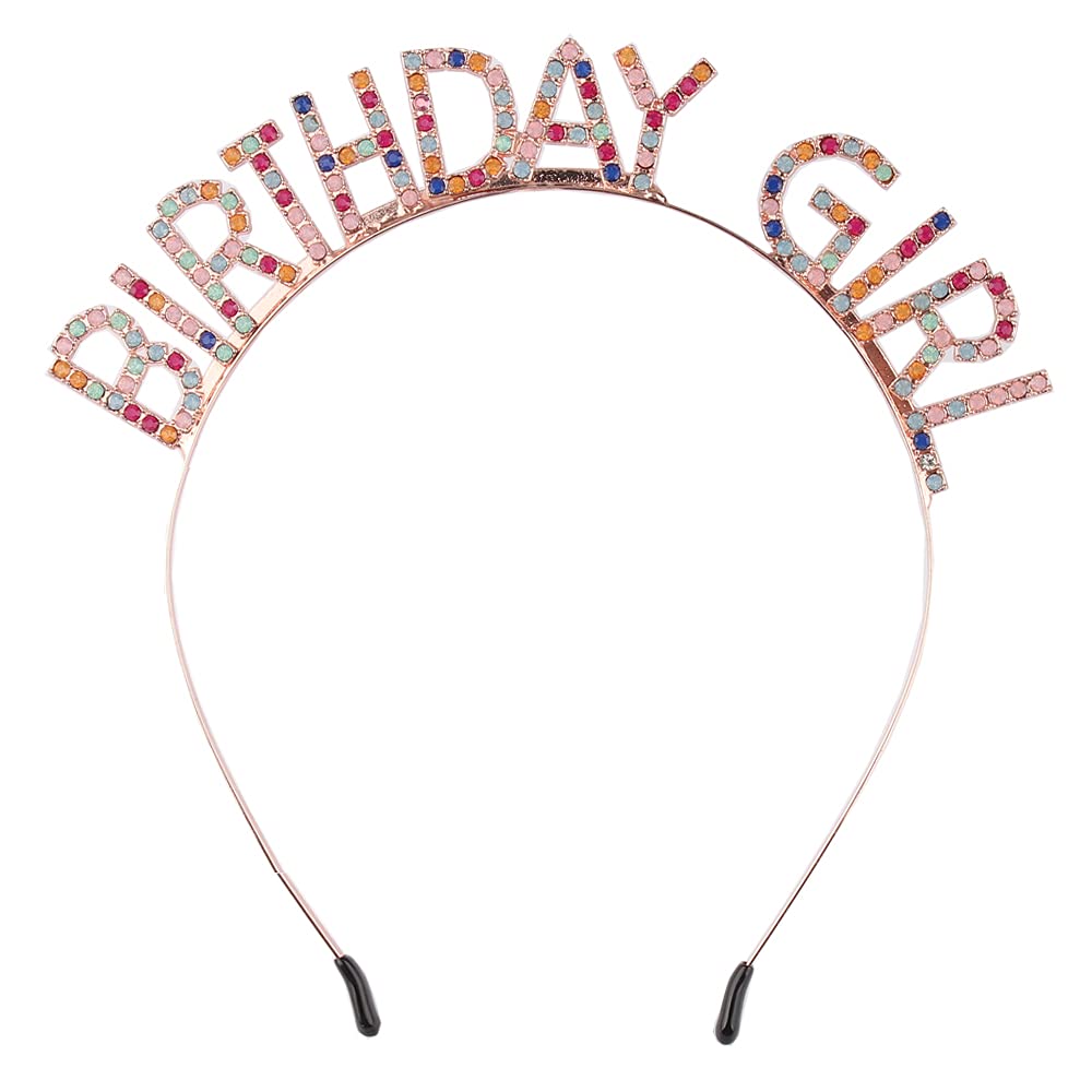 Birthday Girl Tiara Crown Headband for Women’s Parties