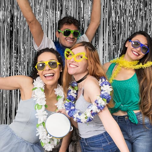 Metallic Foil Fringe Backdrop Curtain for Party Events