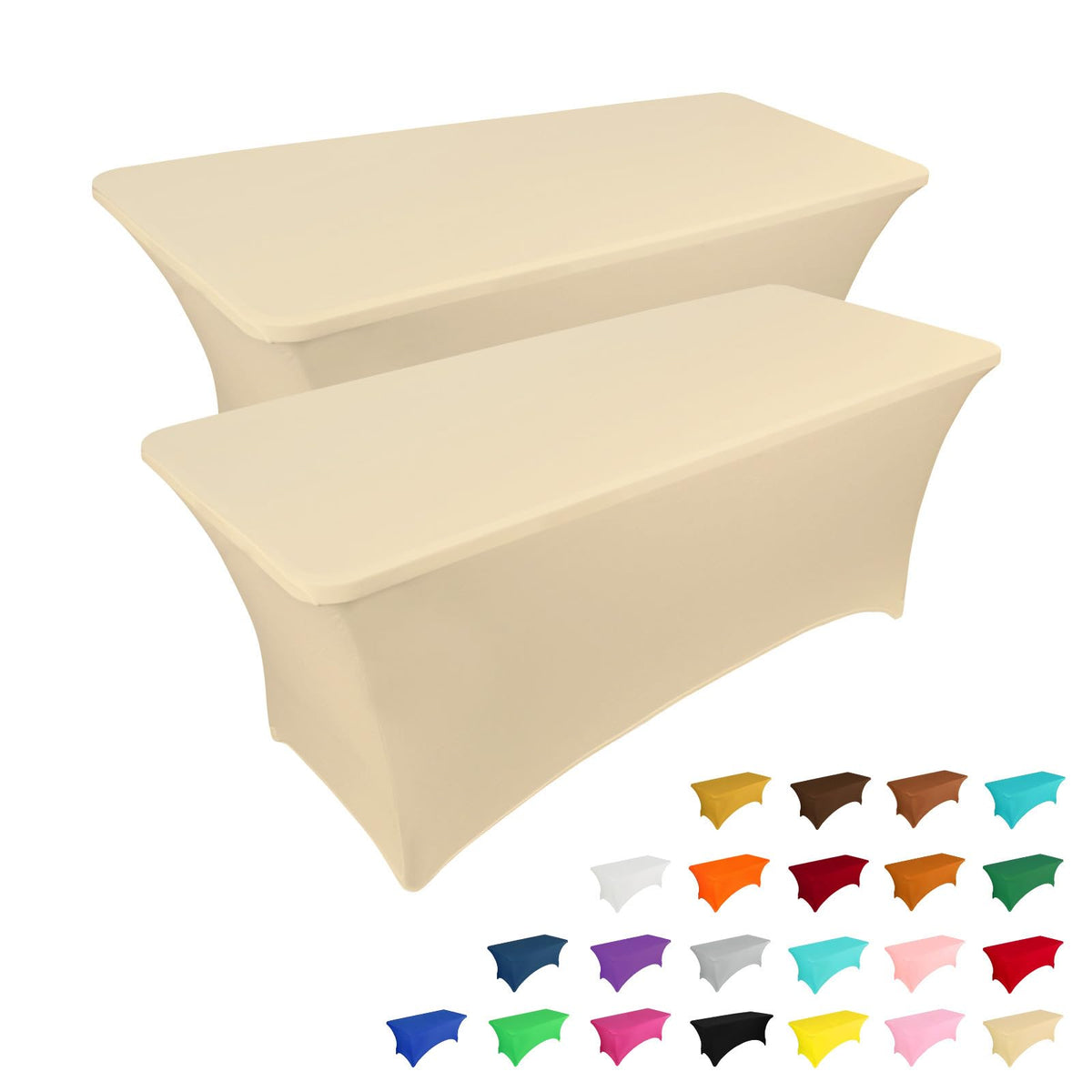 6-Foot Stretch Black Table Cover for Parties & Events