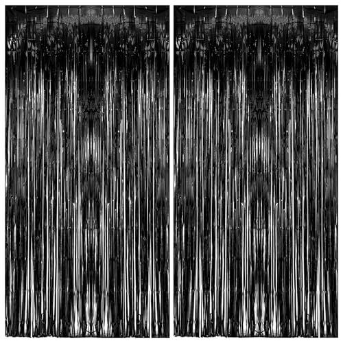 Metallic Foil Fringe Backdrop Curtain for Party Events