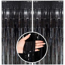 Wavy Metallic Tinsel Fringe Backdrop Curtain for Parties