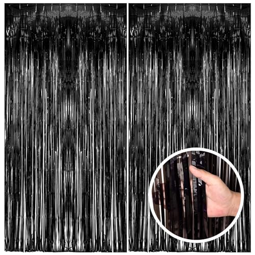Foil Fringe Streamer Backdrop Curtain for Party Events