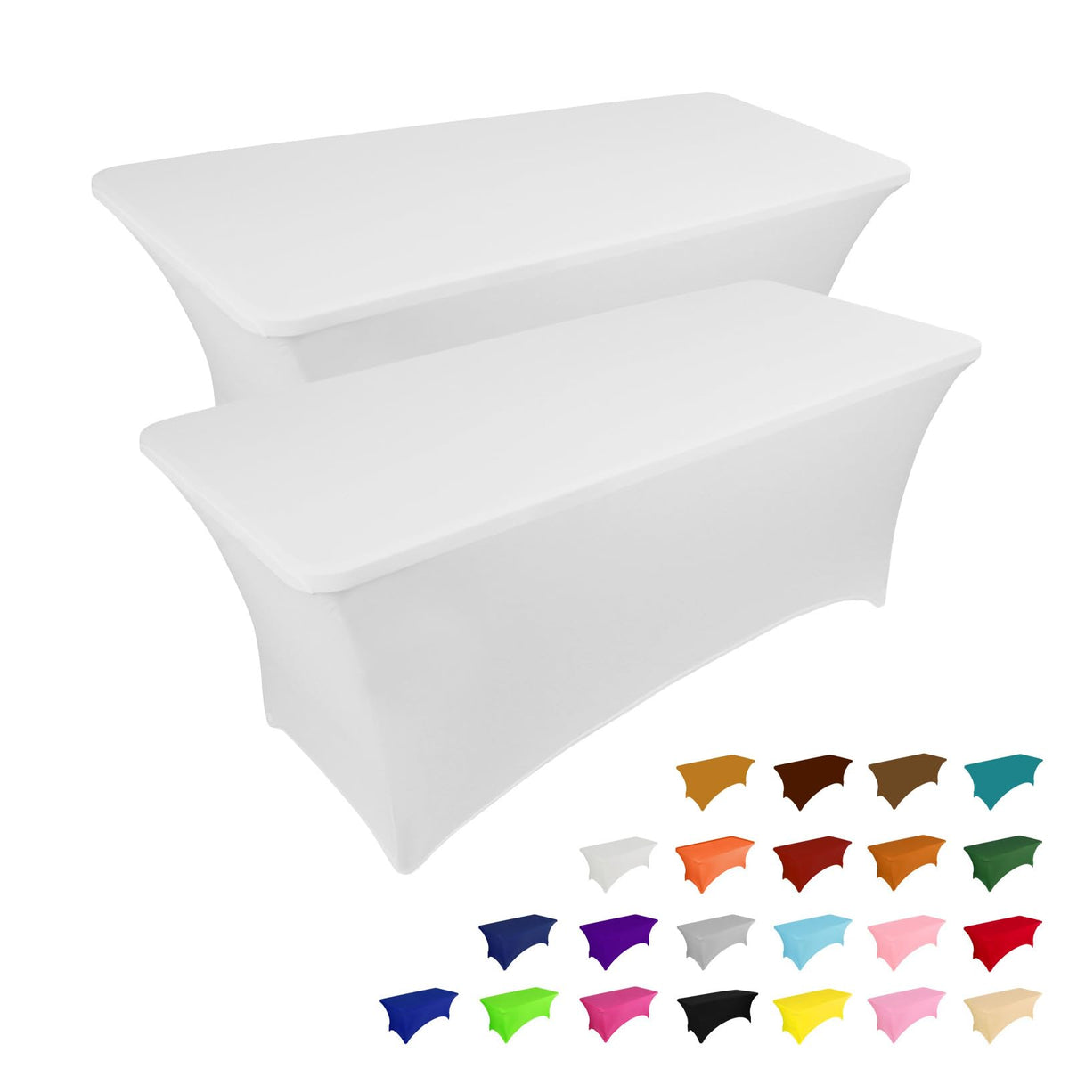 6-Foot Stretch Black Table Cover for Parties & Events