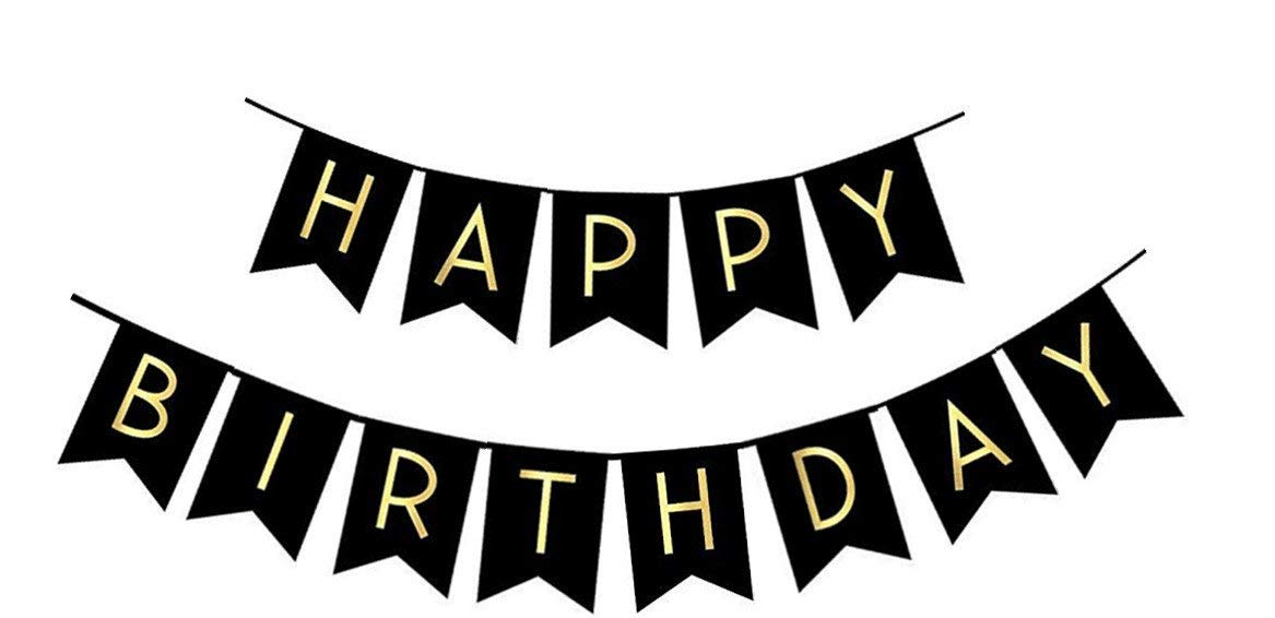 Pre-Strung Happy Birthday Bunting Banner for Party Decor