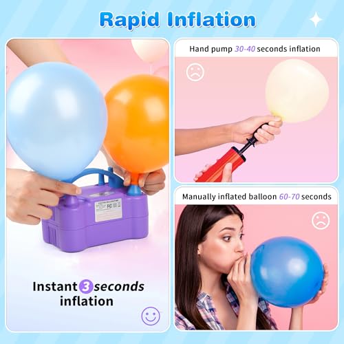 Portable Electric Balloon Pump with Dual Nozzles