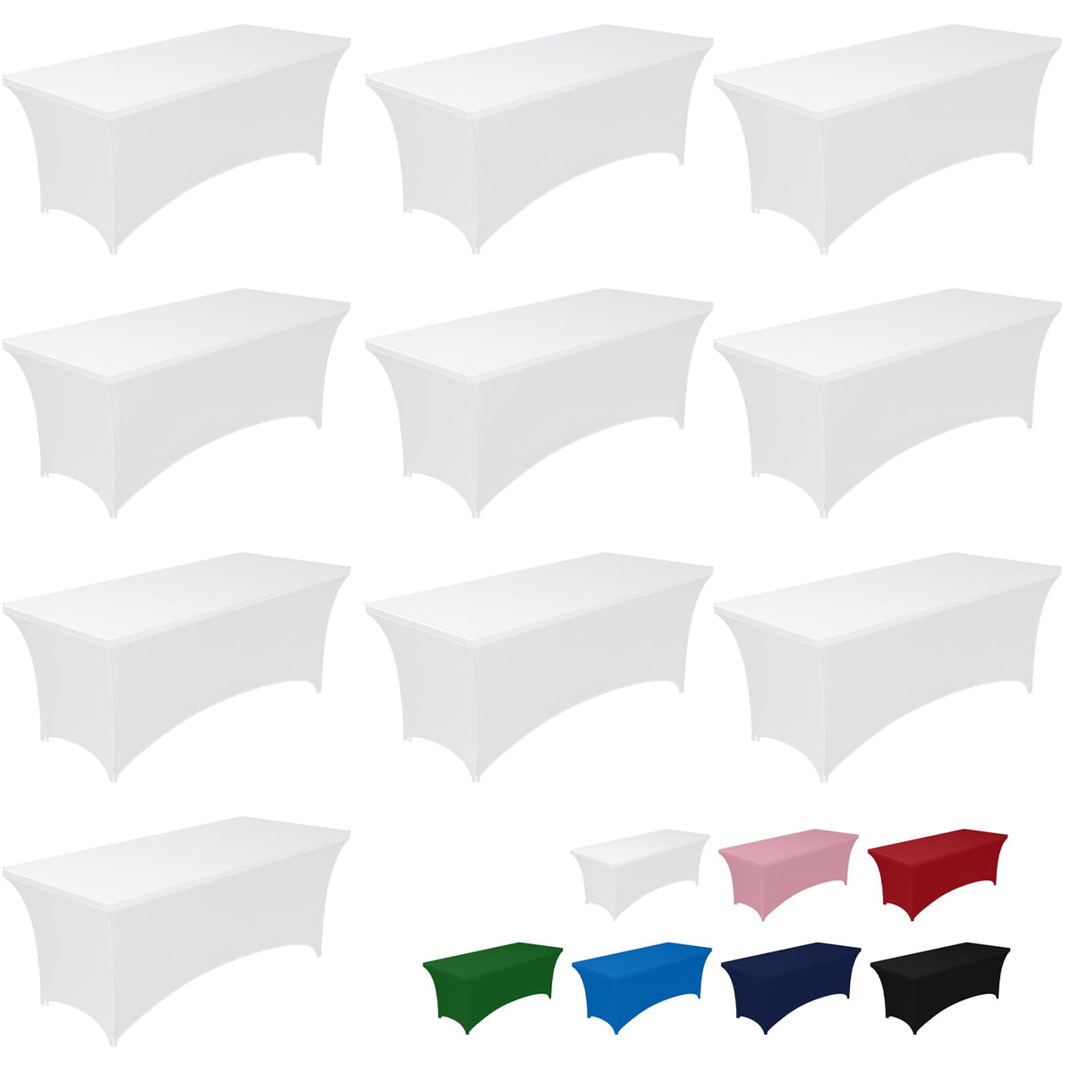 2-Pack Fitted Spandex Tablecloths for Parties & Events