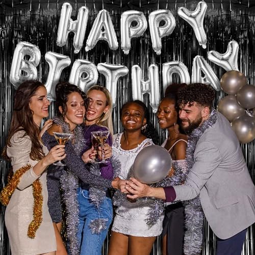 Metallic Foil Fringe Backdrop Curtain for Party Events