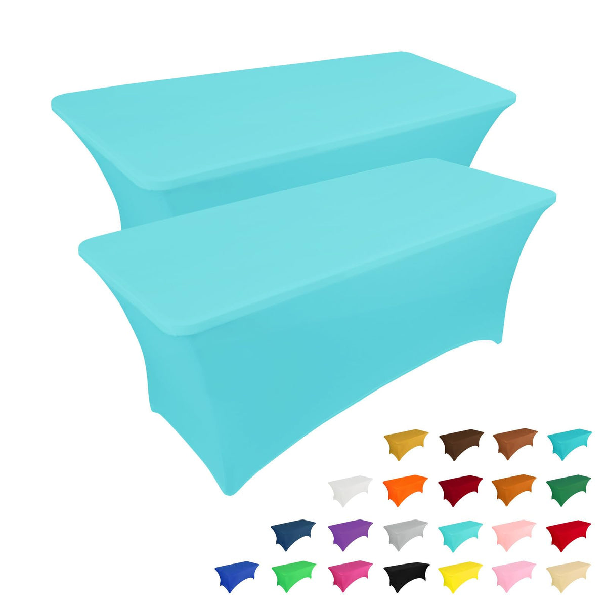 6-Foot Stretch Black Table Cover for Parties & Events