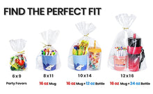 Clear Stand-Up Cellophane Gift Bags with Ties for Party Favors