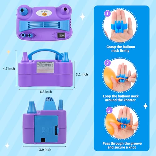 Portable Electric Balloon Pump with Dual Nozzles