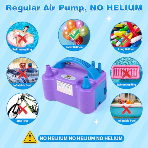 Portable Electric Balloon Pump with Dual Nozzles