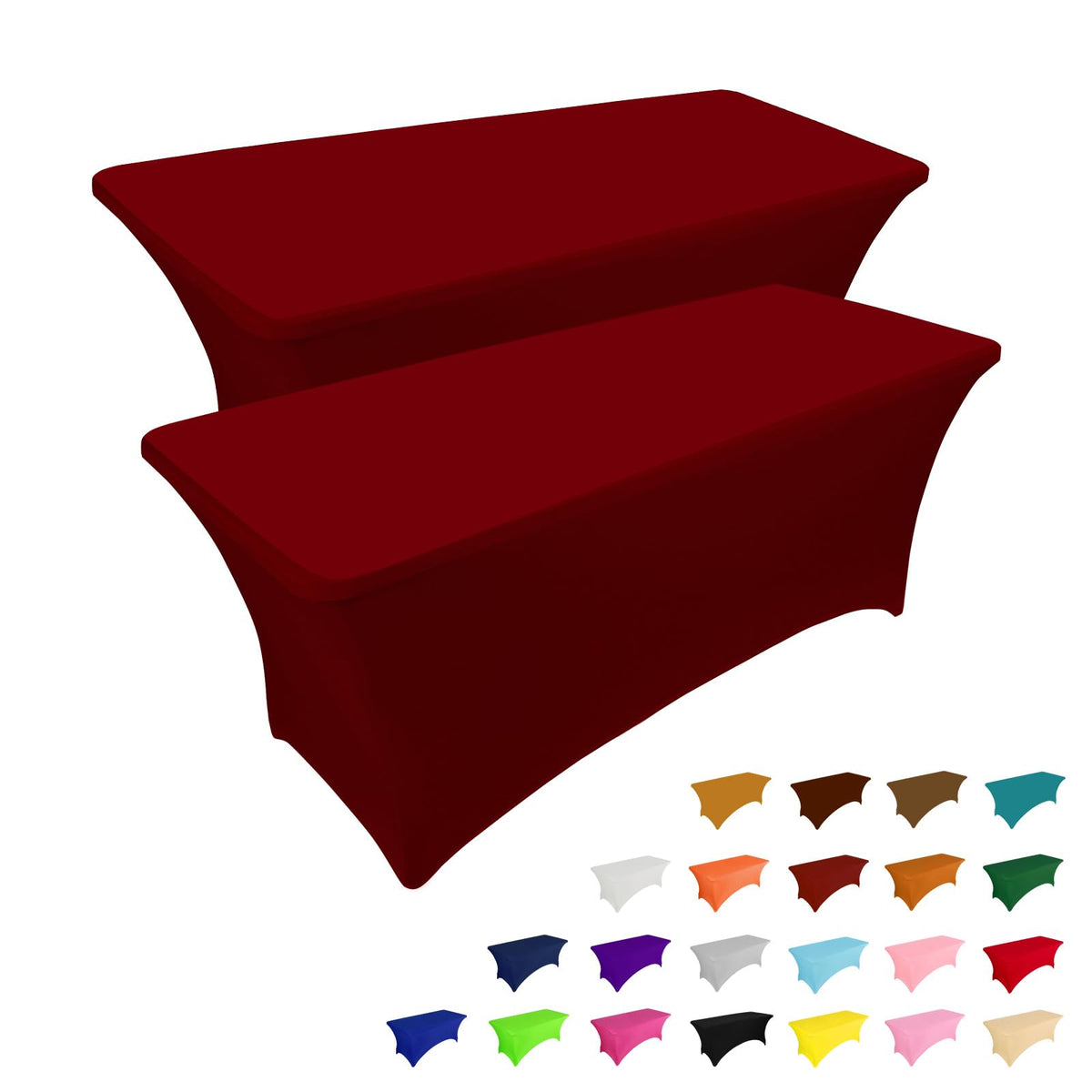6-Foot Stretch Black Table Cover for Parties & Events