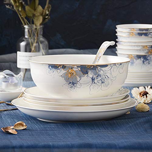 Ceram Plates 46pcs Porcelain Sunshine Kitchen Utensil Set Dinnerware Set Bone China Dishes Fancy Plates and Bowls Set