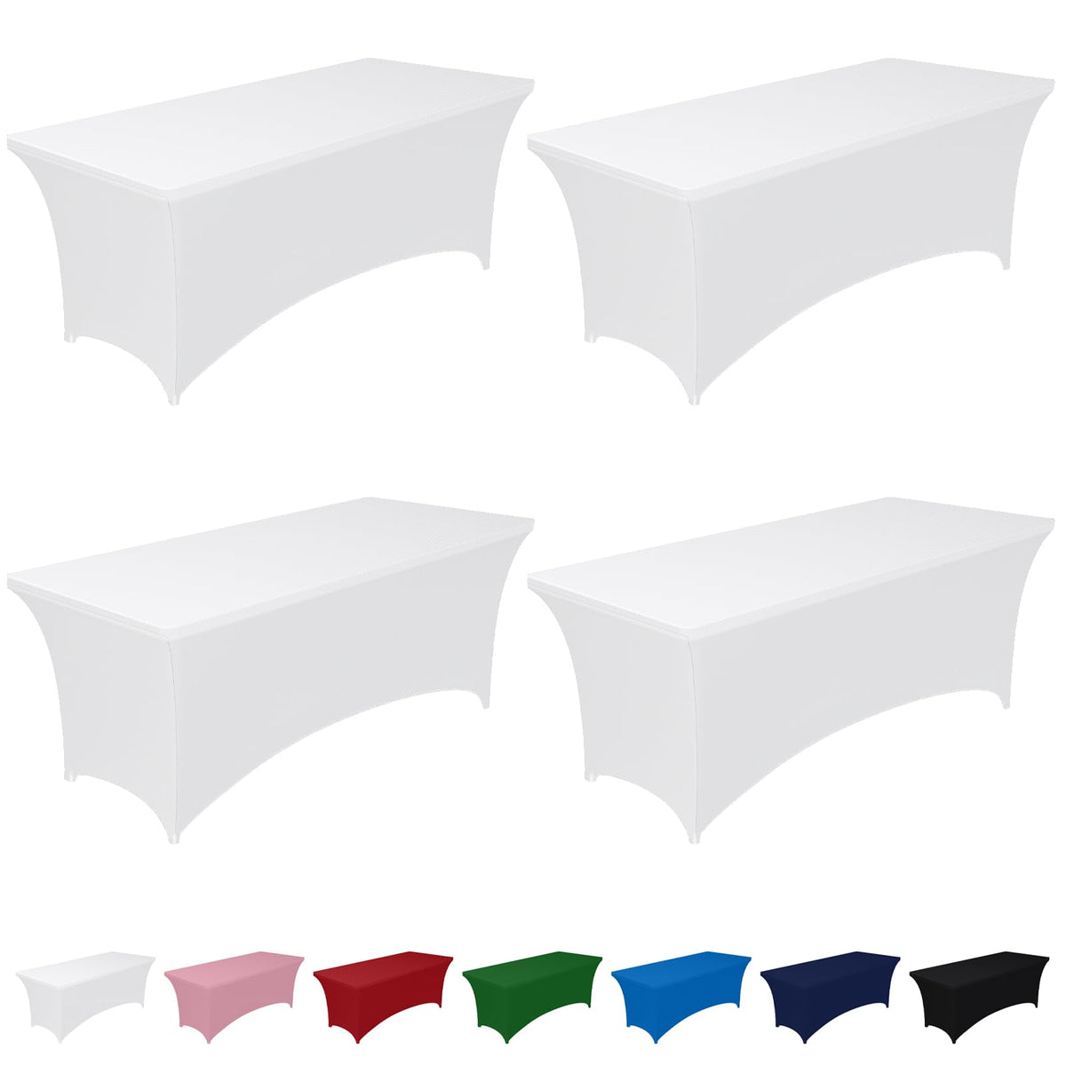 2-Pack Fitted Spandex Tablecloths for Parties & Events