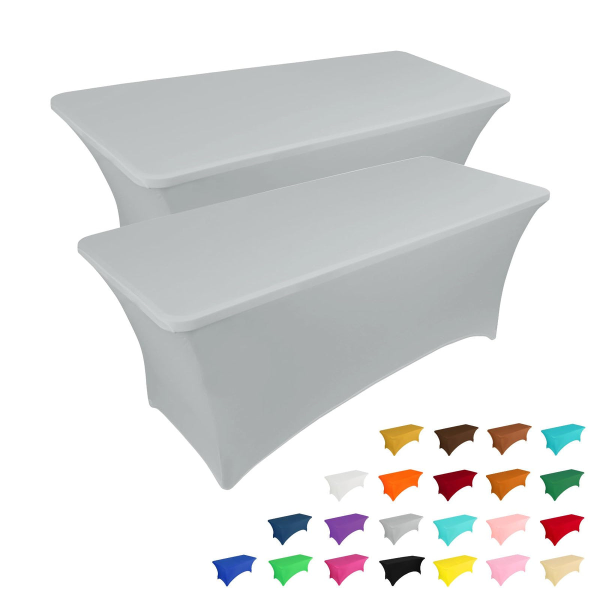6-Foot Stretch Black Table Cover for Parties & Events