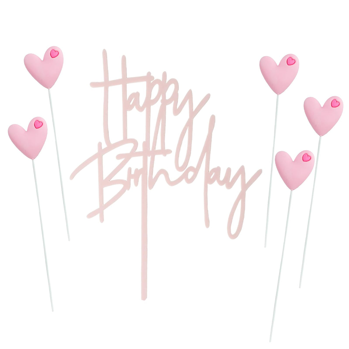 Happy Birthday Star Cake & Cupcake Topper Decoration Set