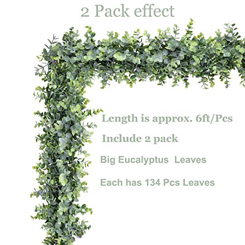 2-Pack Faux Eucalyptus Garland for Wedding & Arch Decor