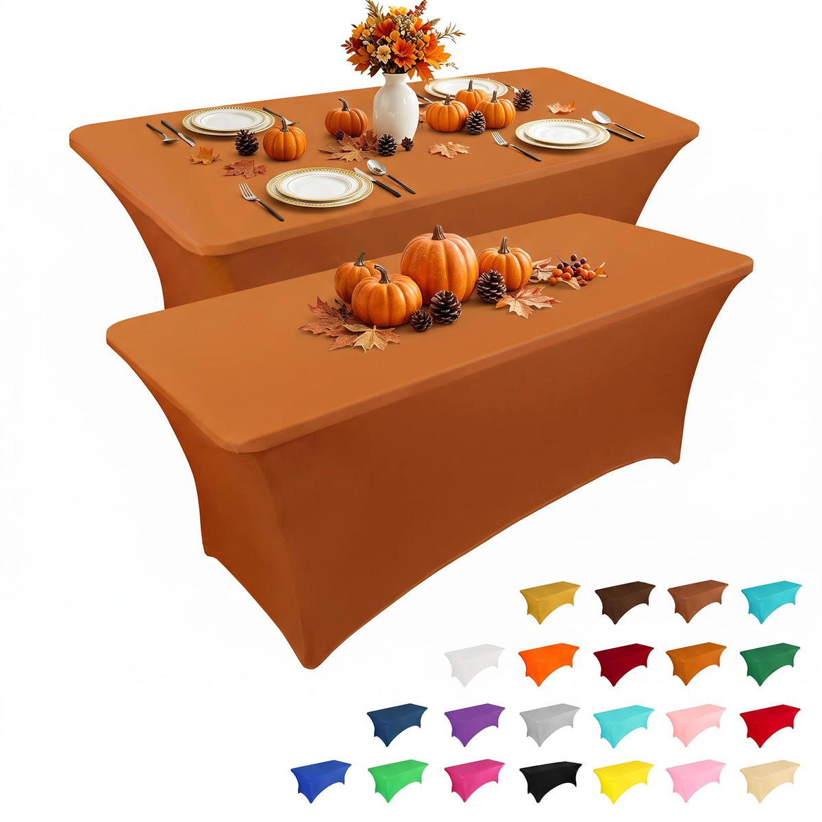 6-Foot Stretch Black Table Cover for Parties & Events