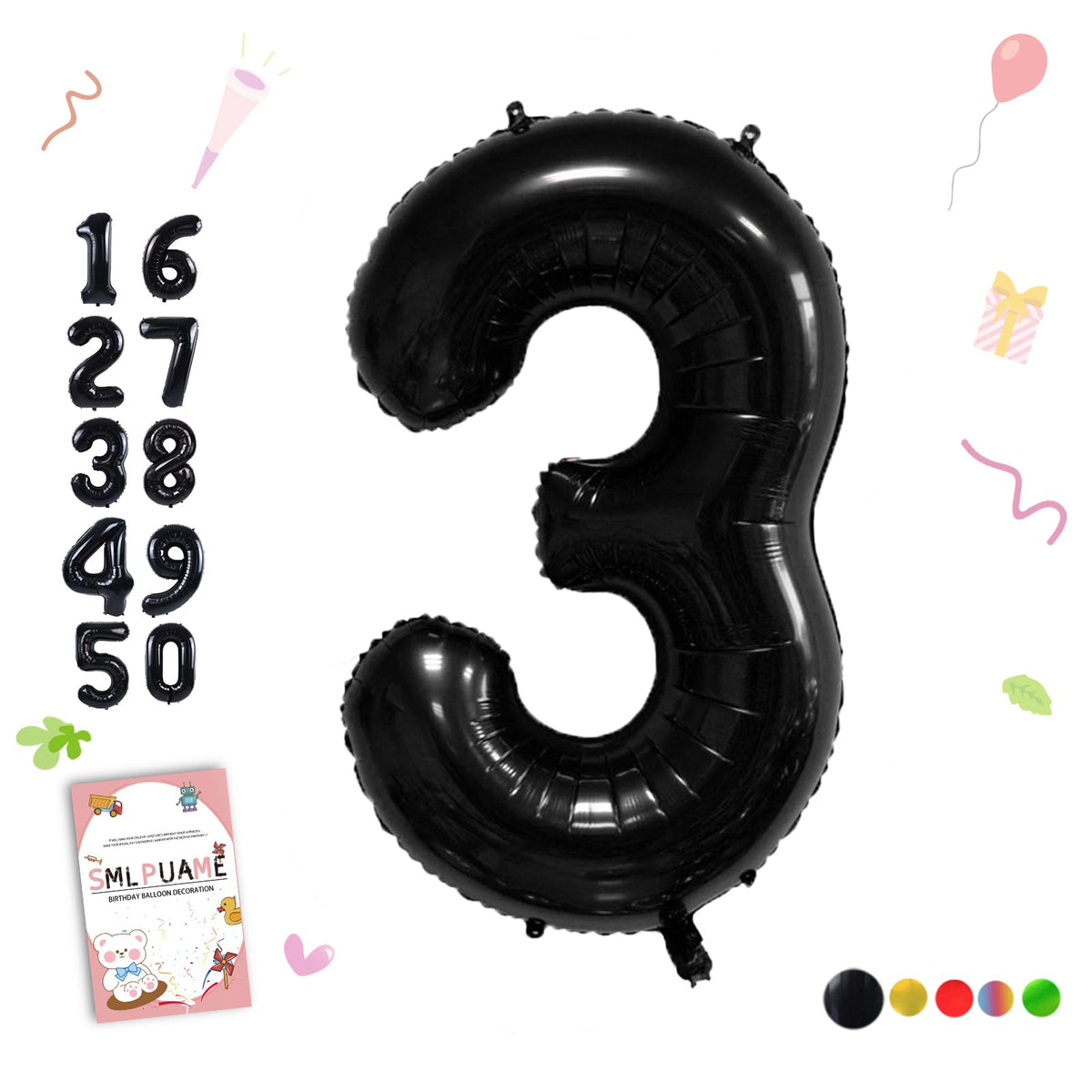 40-Inch Jumbo Foil Number Balloon for Birthday Parties