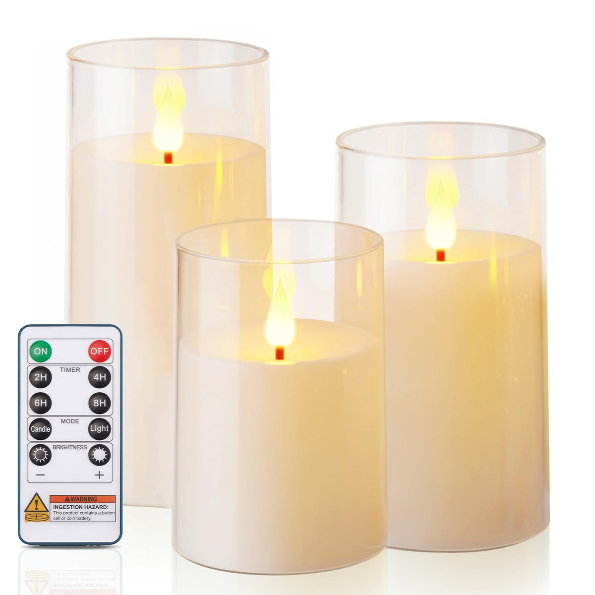 Homemory Acrylic Flameless Candle Set for Party Decor