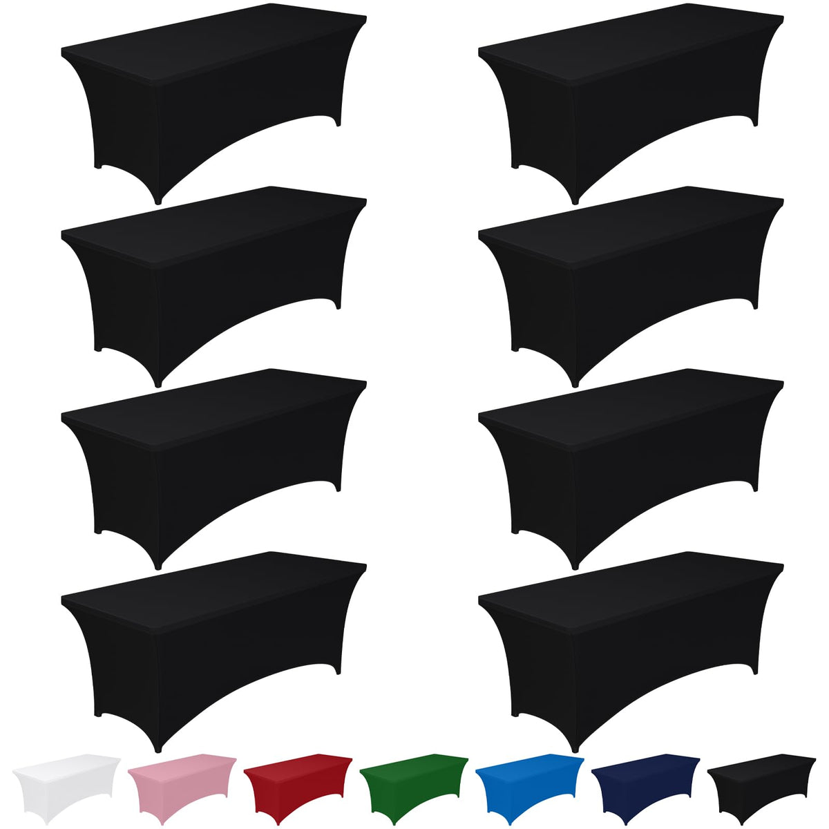 2-Pack Fitted Spandex Tablecloths for Parties & Events