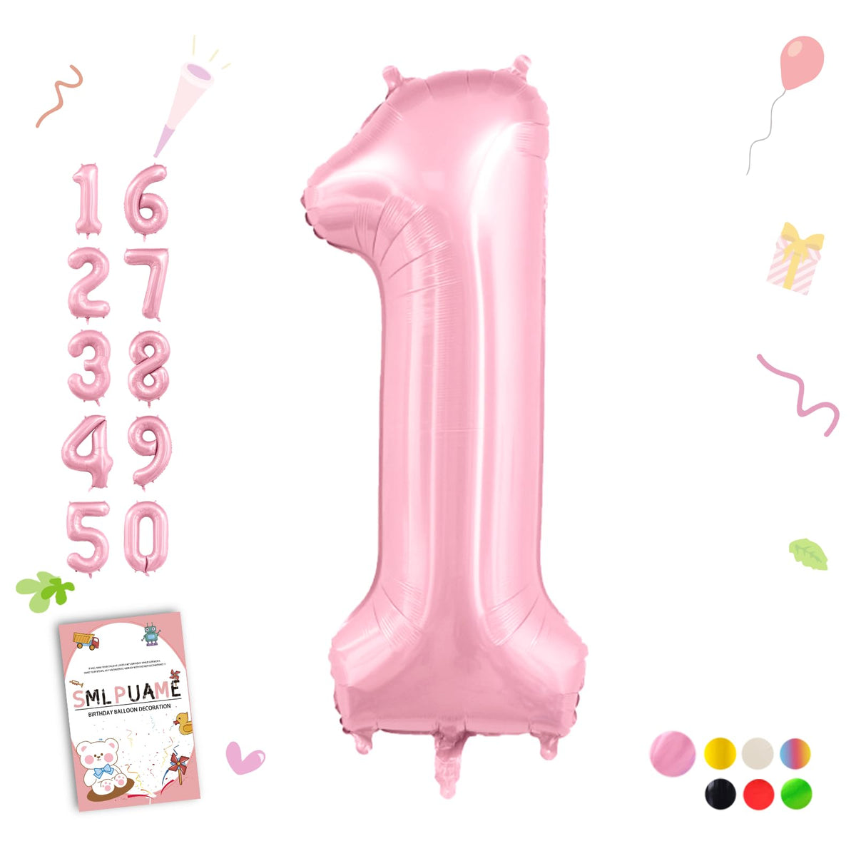40-Inch Jumbo Foil Number Balloon for Birthday Parties