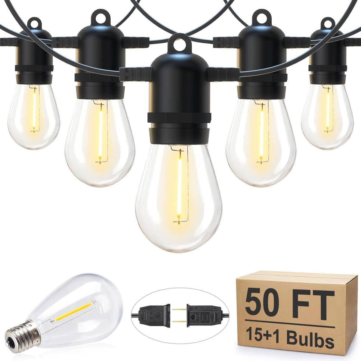 Dimmable G40 LED Outdoor String Lights for Patio Events