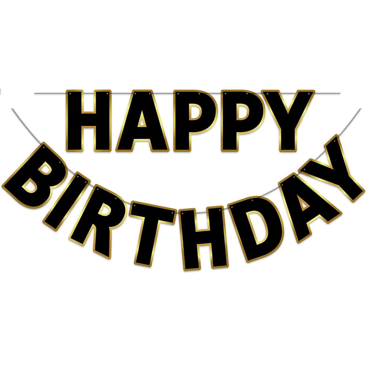 Pre-Strung Happy Birthday Banner for Party Decorations