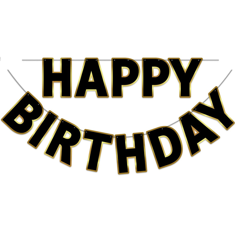 Pre-Strung Happy Birthday Banner for Party Decorations