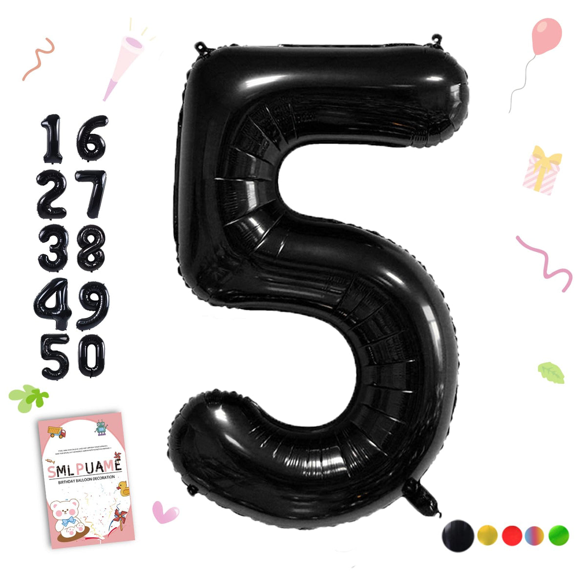 40-Inch Jumbo Foil Number Balloon for Birthday Parties