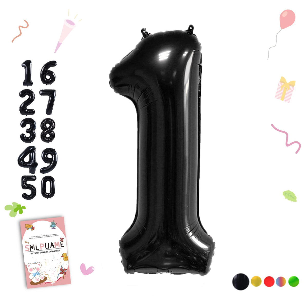 40-Inch Jumbo Foil Number Balloon for Birthday Parties