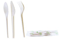 (750 Pack) Compostable Cutlery Kit Eco Friendly Fork, Spoon, Knife, Napkin 6.5 inch - CPLA Heat Resistant Disposable Utensil Kit Durable Cornstarch Bio Based Biodegradable Plastic Cutlery